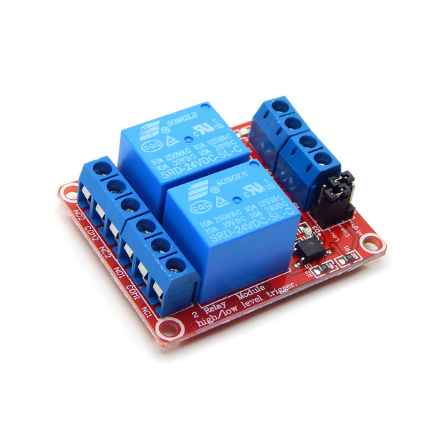 Модуль реле 2 канали 24В з індикацією для Arduino і ESP