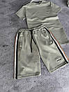 Костюм чоловічий літній сірий футболка та шорти фірмовий Hugo Boss, фото 4