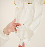 Легкий бодік для дівчинки, білий, хрестини, нарядний 56,62,68,74,80, фото 3