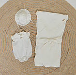 Легкий бодік для дівчинки, білий, хрестини, нарядний 56,62,68,74,80, фото 7