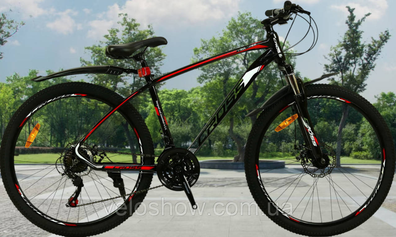 Підлітковий алюмінієвий 24 Tracker Shimano велосипед з амортизатором Crossbike, фото 1