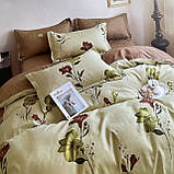 Євро комплект постільної білизни 180*200+20см з простирадлом на гумці Постільна білизна з фланелі євро розмір, фото 8