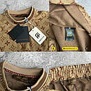 Костюм чоловічий літній коричневий футболка та шорти фірмовий Louis Vuitton, фото 4