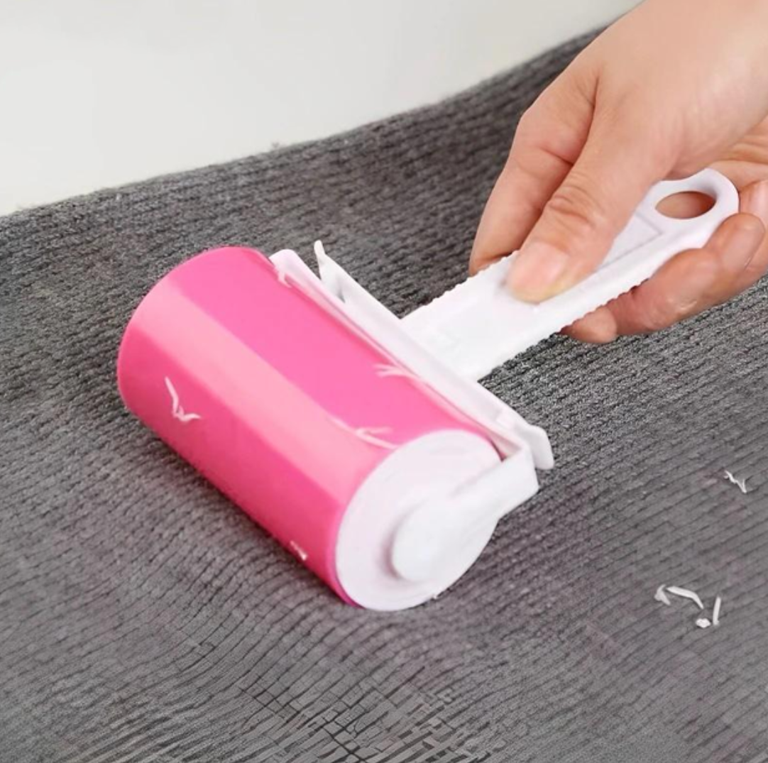 Силіконовий липкий ролик валик для чищення одягу Roller Brush Red, фото 1