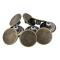 Гудзик джинсовий гладкий 20мм Антик (50шт.)