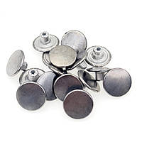 Гудзик джинсовий гладкий 17мм Блек Нікель (50шт.)