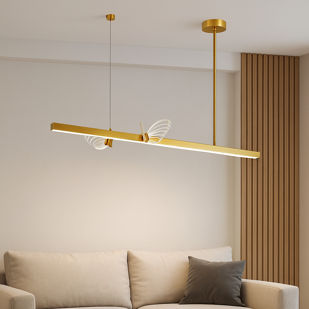 Люстра підвісна довга 120см Butterfly Line (918VP106 BRZ), фото 1