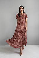 Платье макси в цветочный принт