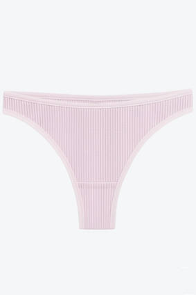 Трусики стрінги в рубчик бавовняні SMY рожевий