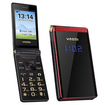 Телефон розкладачка бабушкофон YEEMI M2 Червоний Гучний телефон з великими кнопками для літніх