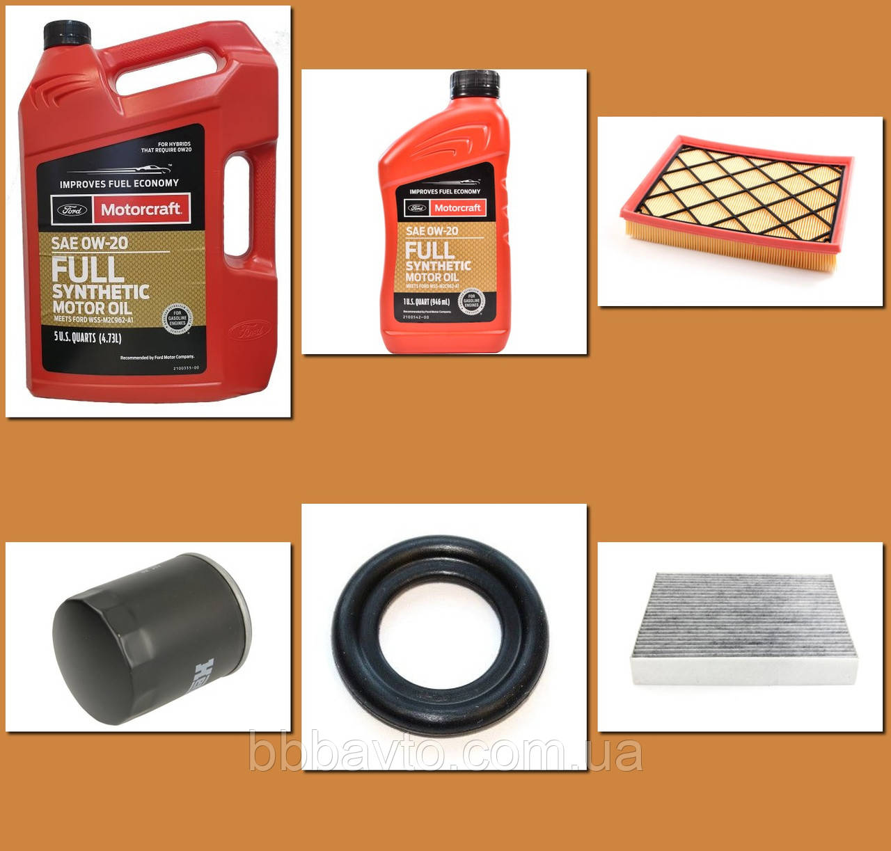 Набір фільтрів та оливи для ТО Ford Escape 4  1.5 EcoBoost  (2019—2022), фото 1