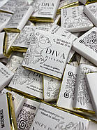 Брендований преміум шоколад молочний 6 г З логотипом для медиків, б'юті-салонів, флористів і кафе 100 шт., фото 4