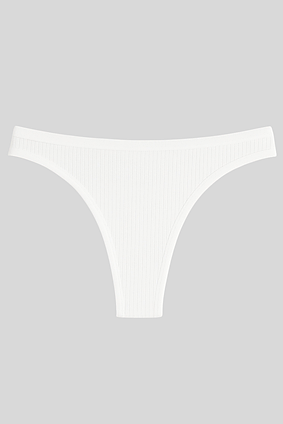 Трусики стрінги в рубчик бавовняні SMY білий
