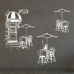 Вінілова наклейка на стіну чи вітрину Сказочная кофейня