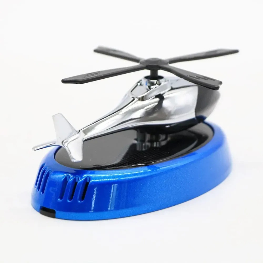 Ароматизатор в машину Вертоліт на сонячній батареї | Автомобільний освіжувач повітря з обертовими лопатями | Синій, фото 1