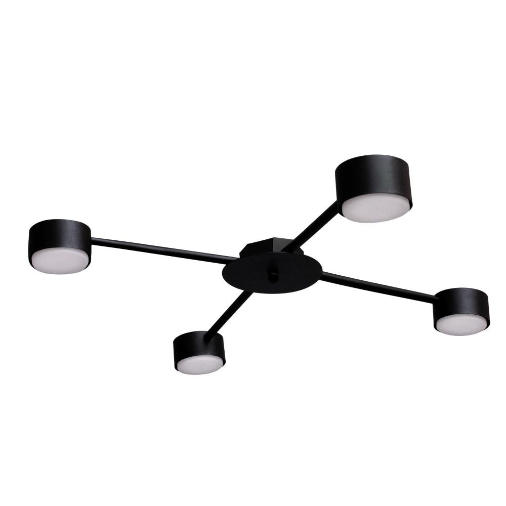 Люстра стельова MSK Electric Copter на чотири круглі плафони під лампи GX53 чорна NL 8040-4 BK 690х55мм, фото 1