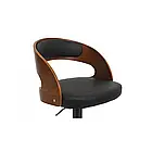 Стілець для бару шкіряний з дерев'яною спинкою MODENA Wood, механізм газліфт, поворот на 360 °, колір чорний, фото 4