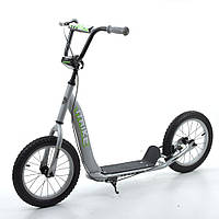 Дорослий двоколісний самокат iTrike SR2-043-2-G надувні колеса з ручним гальмом / колір сірий