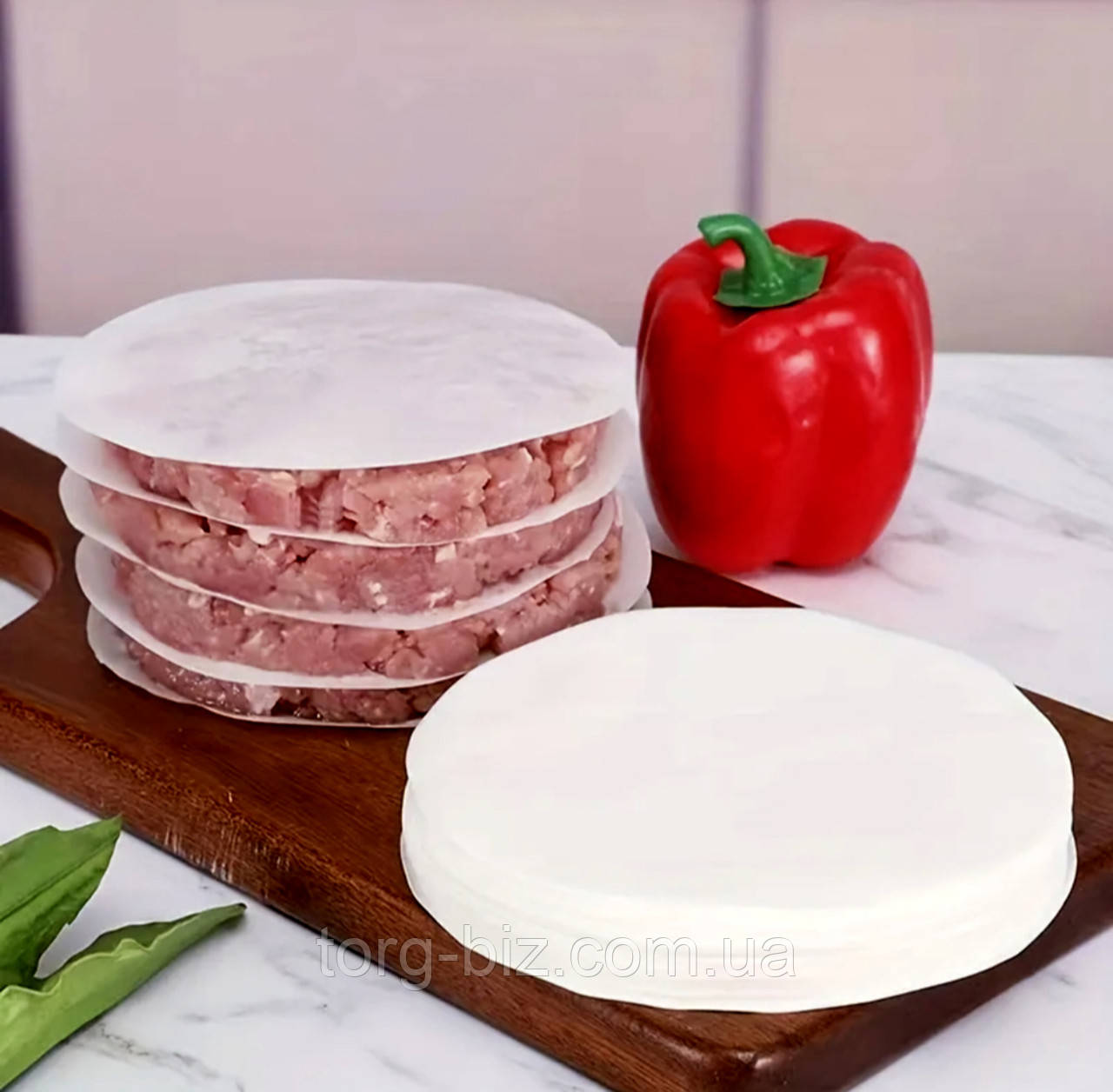 Папір для преса для гамбургерів 12 см 500 аркушів пергамент