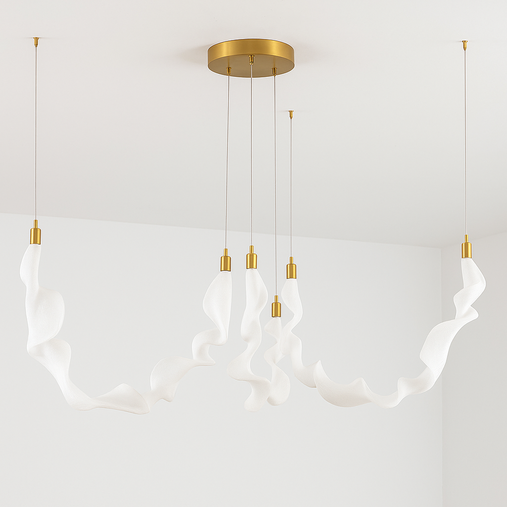 Дизайнерський підвіс Led  люстра для великої вітальні в золоті (7813041-3 AB), фото 1