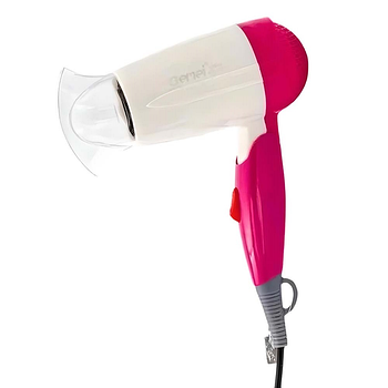 Дорожній складаний фен для волосся Gemei GM-1709 1000W з іонізацією