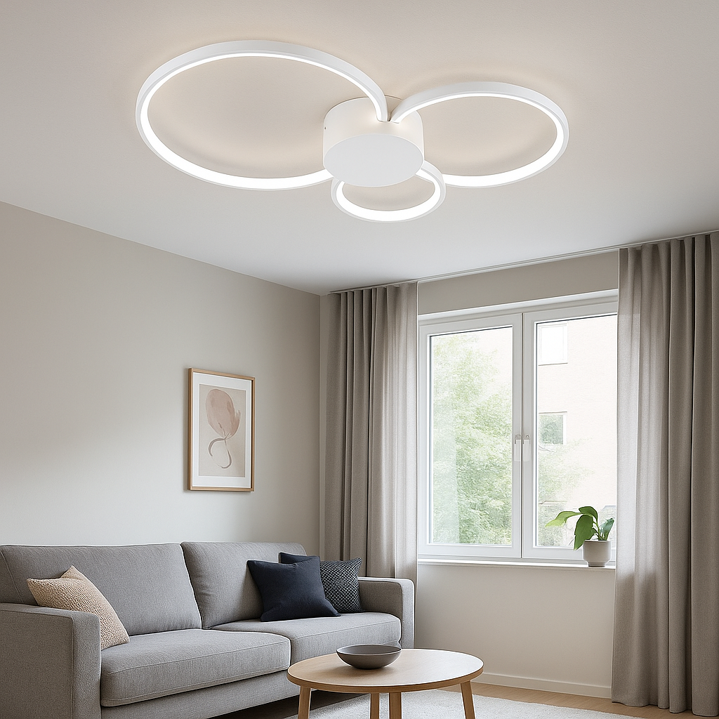 Біла LED люстра 56W з пультом і додатком до 18 м² (7871036), фото 1