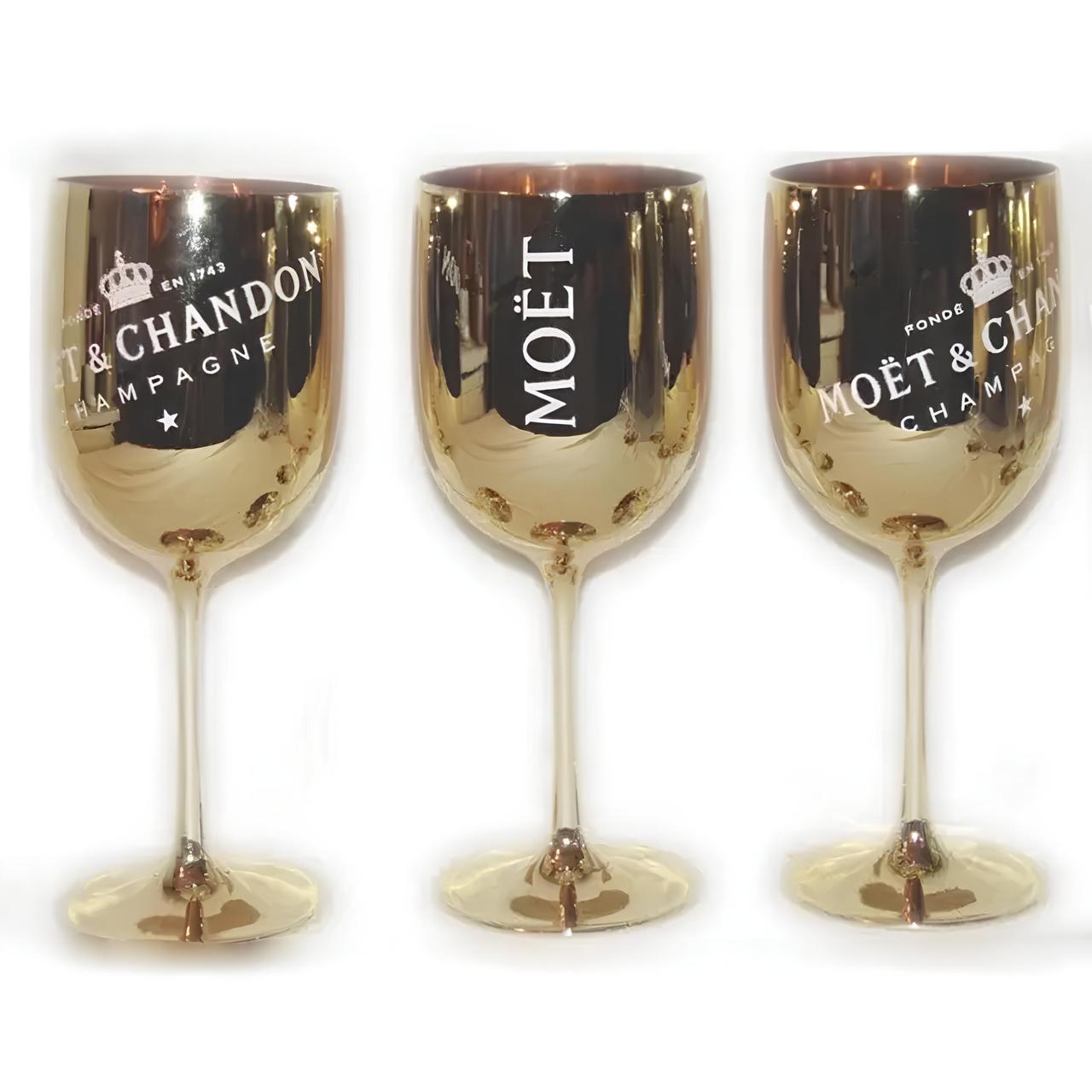 Фірмові келихи для шампанського Moët & Chandon. фужери Миє Шандон. Золотий moet