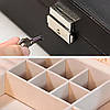 Органайзер для ювелірних виробів RESTEQ — двошарова біла шкатулка для прикрас з відділеннями, фото 2