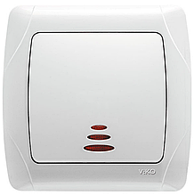 Вимикач з підсвіткою VIKO Carmen (білий)