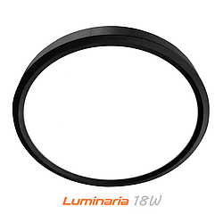 Світильник світлодіодний накладний GLR-18W BLACK Luminaria 5000K 1980Lm 220V IP20 Ø230x23мм 18Вт чорний