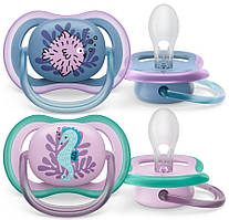 Пустушка Avent Ultra Air 6-18міс, ортодонтична, 2шт, для дівчат