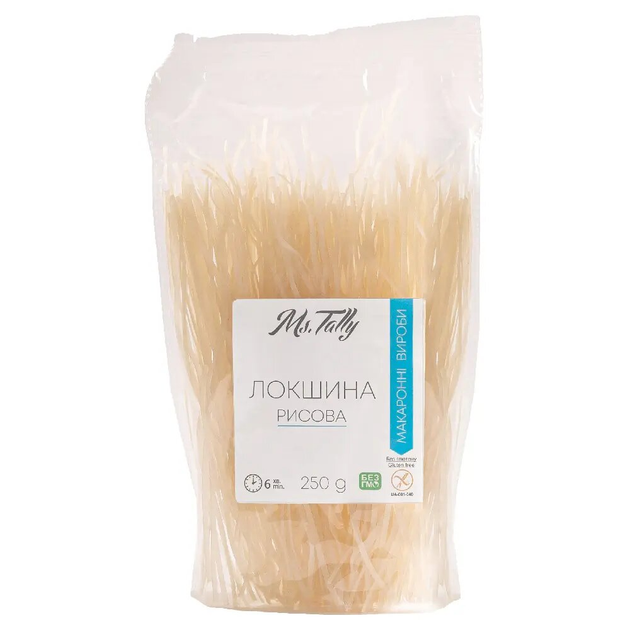 Локшина рисова хвиляста без глютену Ms.Tally, 300 г