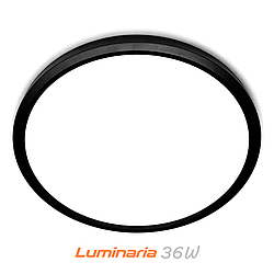 Світильник світлодіодний накладний GLR-36W BLACK Luminaria 5000K 3960Lm 220V IP20 Ø400x23мм 36Вт чорний
