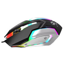 Ігрова комп'ютерна миша RIAS Х3 провідна з RGB підсвічуванням USB Black-Grey (3_06441)