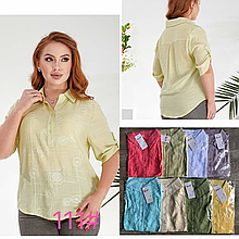 Жіноча сорочка матеріал бавовна розмір 48-56 колір показаний на зображенні в пакованні від 8 шт.