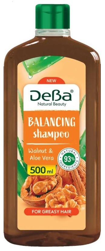 Шампунь DeBa Natural Beauty з волоським горіхом та алое вера 500 мл, фото 1