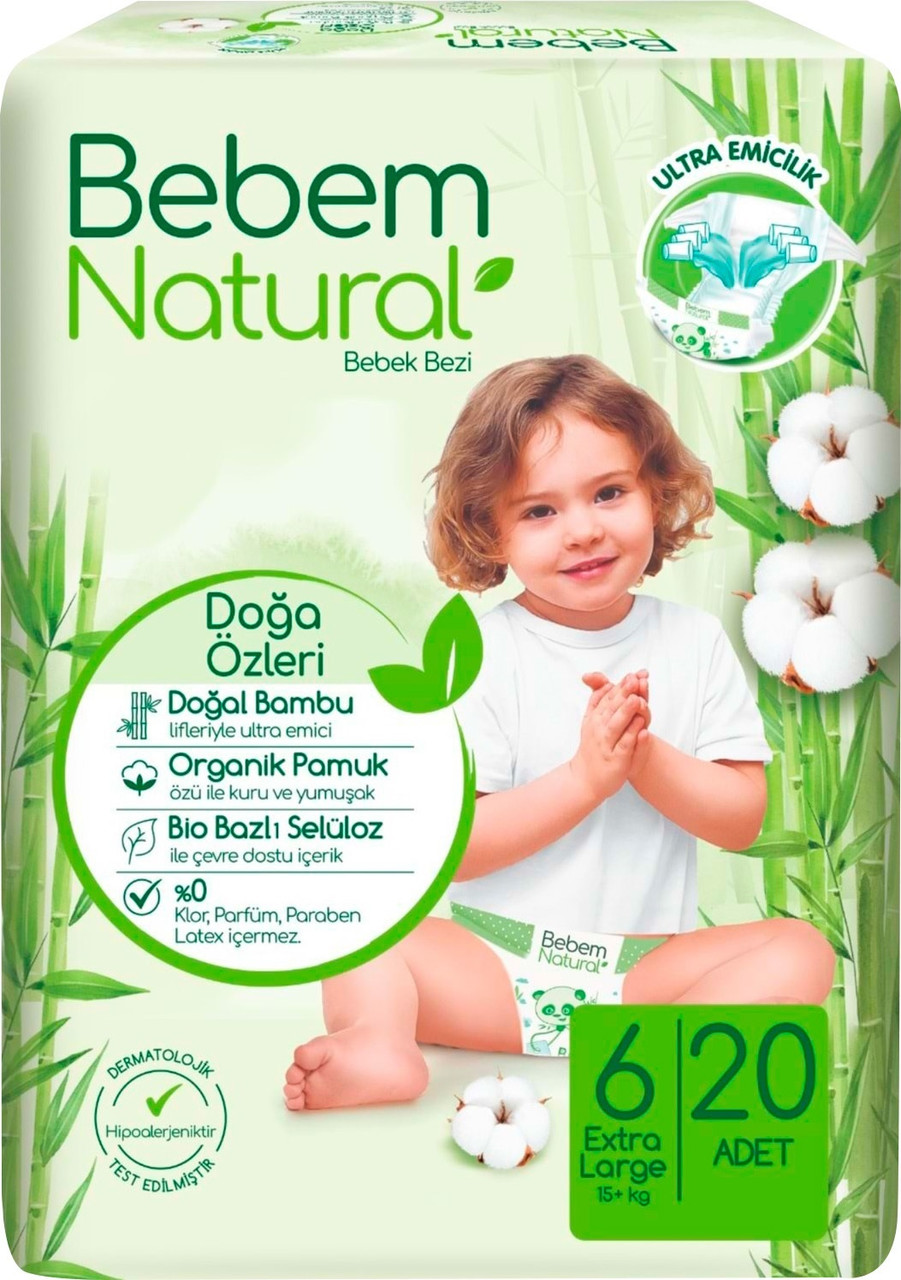Підгузки Bebem Natural 6 Extra large 15+ кг 20 шт