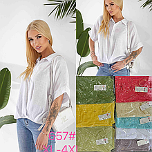 Жіноча сорочка матеріал бавовна розмір XI-4XL колір показаний на зображенні в пакованні від 8 шт.