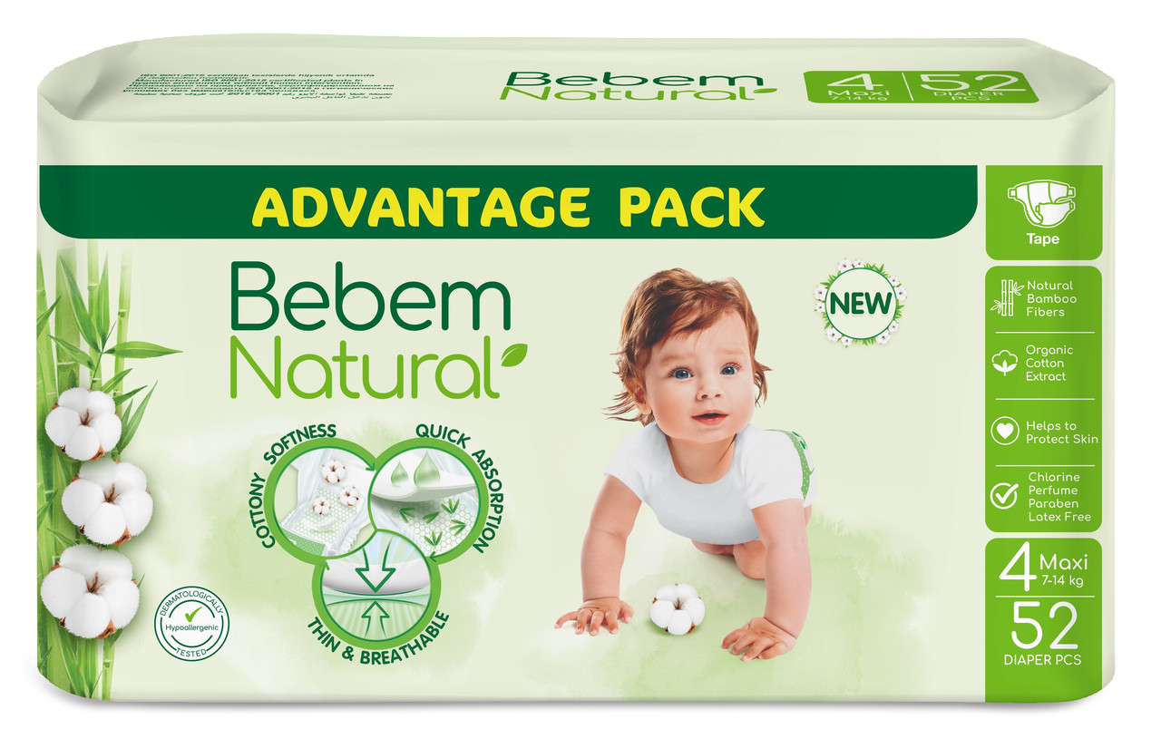 Підгузки Bebem Natural 4 Maxi 7-14 кг 52 шт