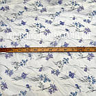 Тканина Тенсель натуральна 75 г/м2 принт 150 см Квіти бузково-сині, фото 2