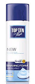 Піна для гоління Top Ten Dynamic для чутливої шкіри з вітаміном Е, алонтоїном і ментолом 250 мл