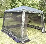 Шатер намету зі спідницею два входи посилений каркас Бесідка Тент із чорною москітною сіткою 1628D, фото 4