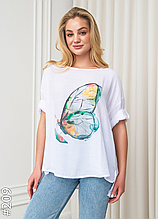 Жіноча футболка матеріал бавовна розмір 50-56 колір показаний на зображенні в пакованні від 8 шт.