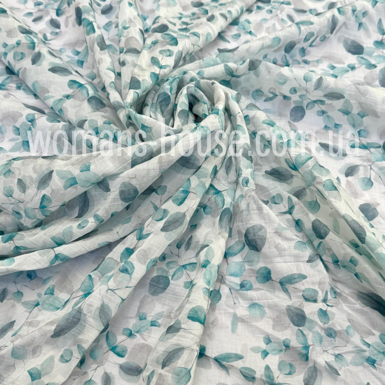 Тканина Тенсель натуральна 75 г/м2 принт 150 см Евкаліпт, фото 1
