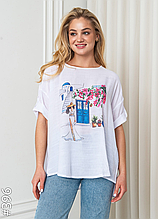 Жіноча футболка матеріал бавовна розмір 50-56 колір показаний на зображенні в пакованні від 8 шт.