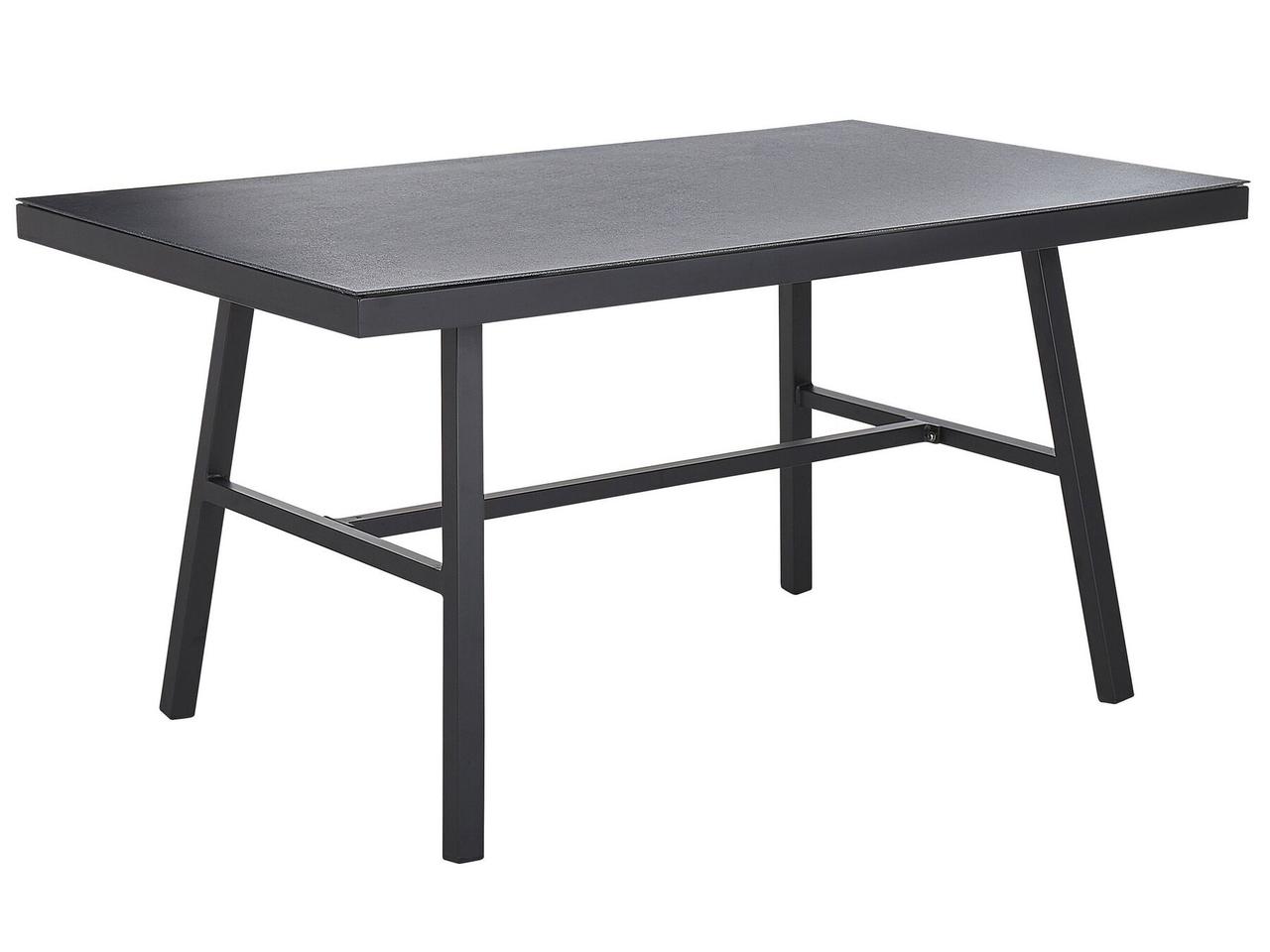 Скляний стіл CANETTO 150×90 см — чорний сучасний