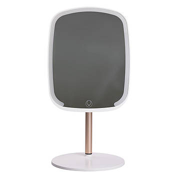 Настільне дзеркало з підсвічуванням 23х18 см для макіяжу на ніжці Біле HP-10-6AW