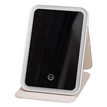 Дзеркало з лед підсвічуванням настільне складне 19.5х13.5 см косметичне для макіяжу HP-10-8AV