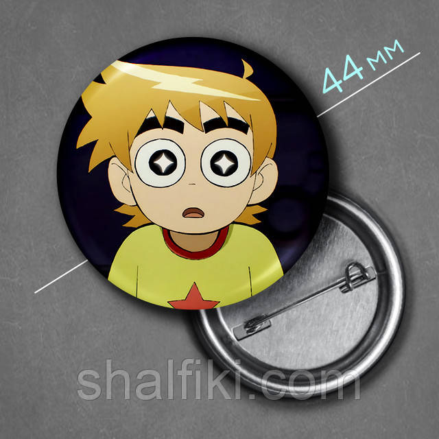 "Скотт (Скот Пілігрим проти всіх / Scott Pilgrim vs. the World)" значок круглий на булавці Ø44 мм, фото 1