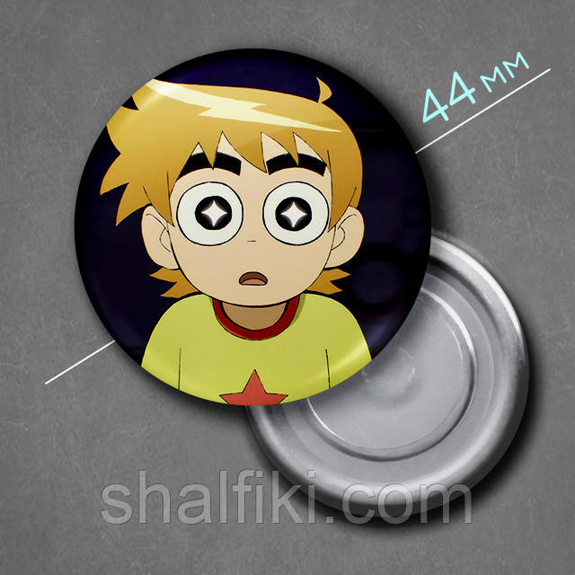 "Скотт (Скот Пілігрим проти всіх / Scott Pilgrim vs. the World)" магніт круглий Ø44 мм, фото 1